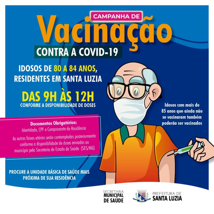 Covid-19: agendamento prévio para vacinação em Santa Luzia impede  aglomerações
