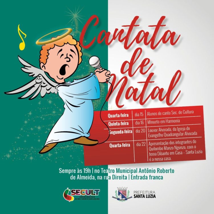 Quatro atrações abrilhantarão a Cantata de Natal 2021 de Santa Luzia | Prefeitura Municipal de Santa Luzia Quatro atrações abrilhantarão a Cantata de Natal 2021 de Santa Luzia | Prefeitura Municipal de Santa Luzia