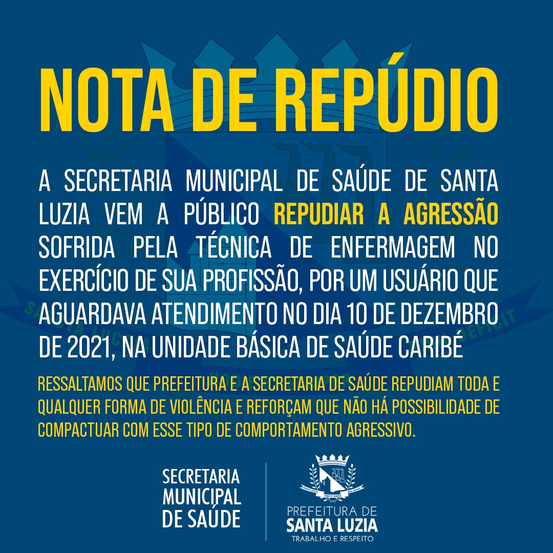 Nota De Repúdio Prefeitura Municipal De Santa Luzia