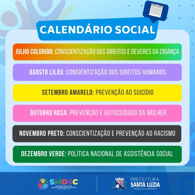 Desenvolvimento Social e Cidadania divulga calendário de ações 2023