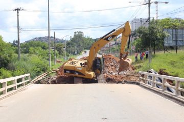 Inicio das obras na ponte do Belo Vale