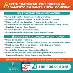 Durante as chuvas, evite transitar por pontos de alagamento.