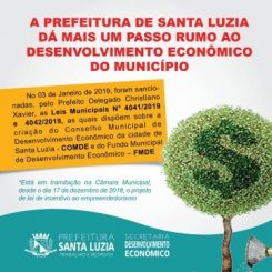 Prefeitura de Santa Luzia dá mais um passo rumo ao desenvolvimento econômico do município