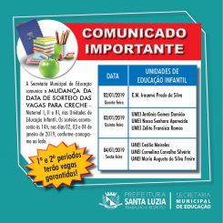 COMUNICADO IMPORTANTE – Secretaria de Educação