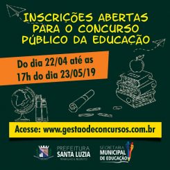 ABERTAS AS INSCRIÇÕES PARA O CONCURSO DA EDUCAÇÃO