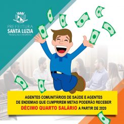 Agentes Comunitários de Saúde e Agentes de Endemias que cumprirem metas poderão receber décimo quarto salário a partir de 2020