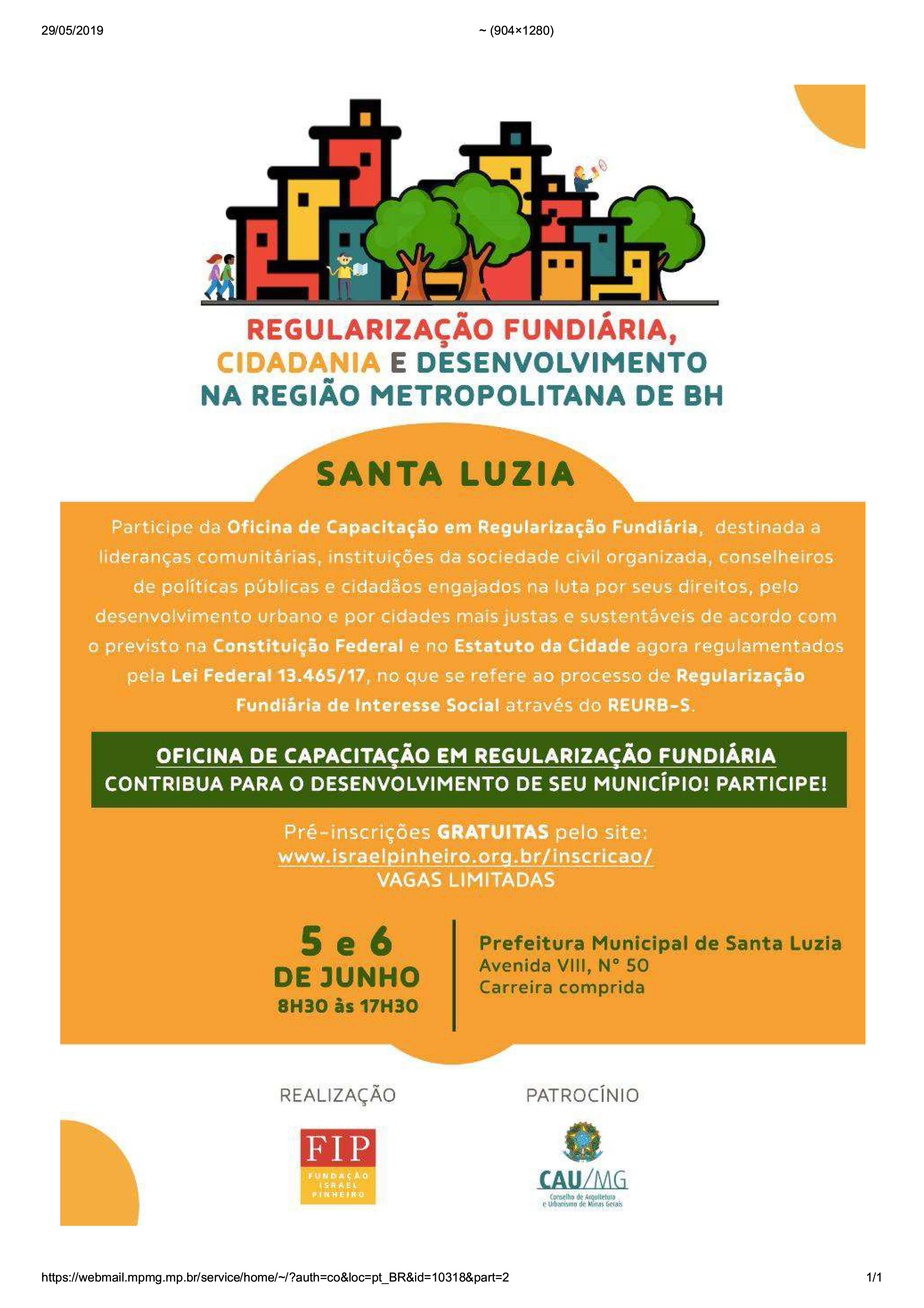 Oficina de Capacitação em Regularização Fundiária de Santa Luzia