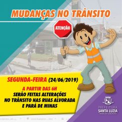 Alteração de trânsito no São Benedito  Atendendo ao pedido de comerciantes da rua Alvorada e entorno, será feito teste durante sete dias