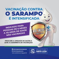 Campanha de vacinação contra o sarampo é intensificada em Santa Luzia