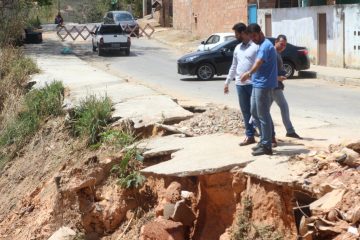Visita às obras no bairro Bom Destino