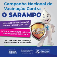 Campanha de vacinação contra o sarampo começa no dia 7 de outubro
