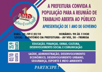 Prefeitura promove reunião pública para apresentação de Um Ano de Governo