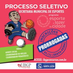 Prefeitura prorroga inscrições para o Processo Seletivo Simplificado do PELC