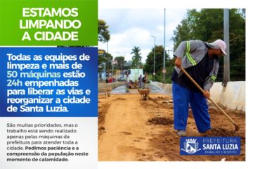 Mais de 50 máquinas da Prefeitura trabalham para desobstrução de vias e limpeza de regiões afetadas pelas chuvas