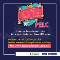 Abertas inscrições para Processo Seletivo Simplificado do PELC
