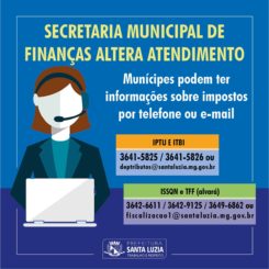 Secretaria Municipal de Finanças altera atendimento