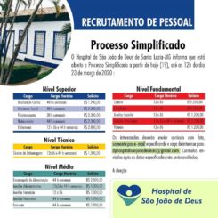 Processo seletivo para o Hospital São João de Deus