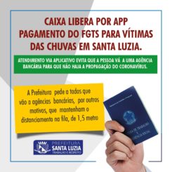 Caixa libera por app pagamento do FGTS para vítimas das chuvas em Santa Luzia