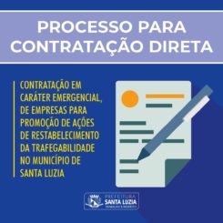 Processo para contratação de empresa especializada para execução de obras de contenção, pavimentação, drenagem e movimentação de terras em Santa Luzia encerra na próxima segunda-feira