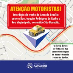 Atenção motoristas! Interdição de trecho da Avenida Brasília