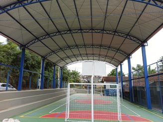 Prefeitura inaugura quadra da E.M Dom Pedro II, em Taquaraçu de Baixo, mas autorizará o uso após a pandemia