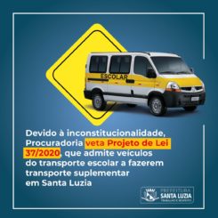 Devido à inconstitucionalidade, Procuradoria veta Projeto de Lei que admite veículos do transporte escolar a fazerem transporte suplementar