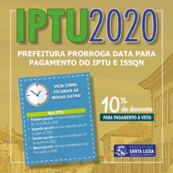 Prefeitura estende prazo para pagamento do IPTU e ISSQN 2020