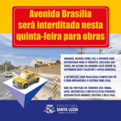 Avenida Brasília será interditada nesta quinta-feira para obras