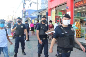 Guarda Civil Municipal luziense faz vistoria e ações de conscientização na Avenida Brasília, sobre  os cuidados no combate à Covid-19