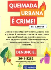 Prefeitura conscientiza sobre risco de queimadas