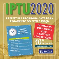 Atenção, contribuintes IPTU e ISSQN para autônomos vencem no próximo dia 10 de julho