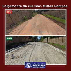 Finalizado calçamento poliédrico nas ruas Bias Fortes e Governador Milton Campos no bairro Chácaras Santa Inês