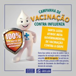 Santa Luzia atinge meta governamental de vacinação contra a gripe