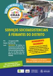 Atenção! Os horários da ação para Feirantes do Palmital e Distrito, no dia 01 de agosto foram  preenchidos