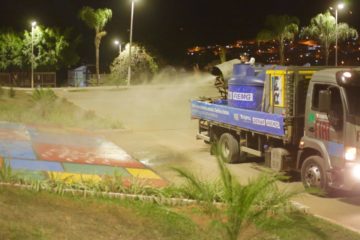 Prefeitura realiza mais uma ação de desinfecção de locais públicos como forma de combate à Covid-19 no município