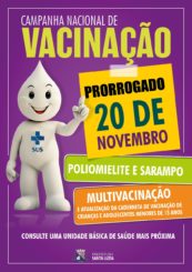 Campanha de vacinação é prorrogada até 20 de novembro