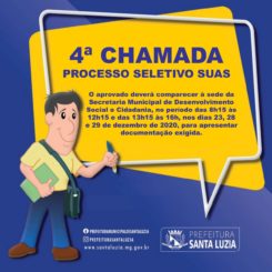 4ª Chamada do Processo Seletivo SUAS