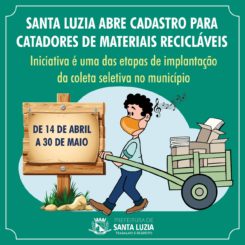 Santa Luzia abre cadastro para catadores de materiais recicláveis
