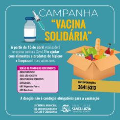 Prefeitura cria Campanha “Vacina Solidária”