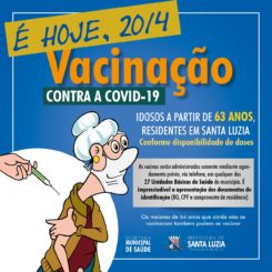 Começa hoje em Santa Luzia a vacinação para idosos a partir de 63 anos
