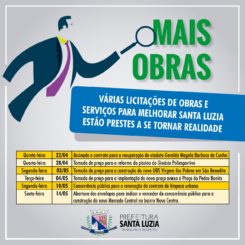 Várias licitações de obras e serviços para melhorar Santa Luzia estão em vias de se tornar realidade