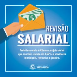 Prefeitura envia à Câmara projeto de lei que concede revisão de 4,52% a servidores municipais, retroativo a janeiro