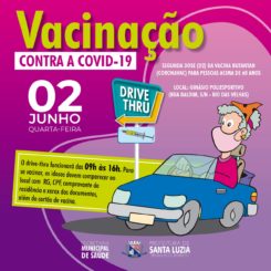 Prefeitura promove drive thru para aplicação da segunda dose da Coronavac em pessoas a partir dos 60 anos