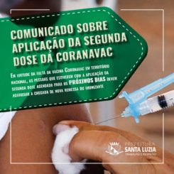 Comunicado sobre aplicação da segunda dose da Coronavac