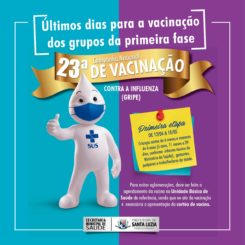 Gestantes, puérperas, trabalhadores de saúde e crianças acima de 6 meses e menores de 6 anos tem até o dia 10 de maio para se vacinarem contra a gripe