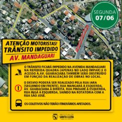 Atenção motoristas: Avenida Mandaguari e Guaraciaba sofrerão alteração de circulação a partir de segunda-feira (7)
