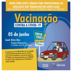 Santa Luzia vacinará contra a covid-19 neste sábado profissionais da Educação