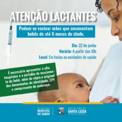 Prefeitura inicia vacinação contra a covid-19 para mães lactantes
