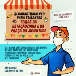 Aberto recadastramento para feirantes das feiras da Estaçãozinha e da Praça da Juventude