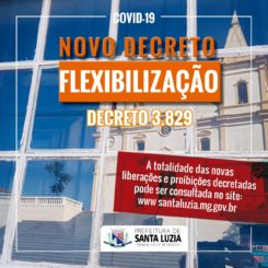 Novo decreto flexibiliza a realização de eventos e outros serviços em Santa Luzia